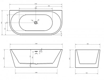 Abber AB9216-1.7DB Акриловая ванна 170x80