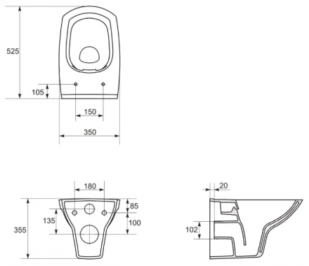 Cersanit CARINA XL CO DPL EO slim + VECTOR Унитаз с инсталляцией подвесной
