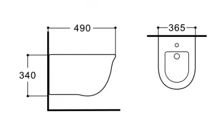 Aquatek AQ1161-00 Биде подвесное 490x365x340