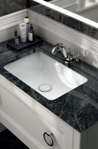 Kerama Marazzi Plaza 55 раковина встраиваемая снизу, белая глянцевая