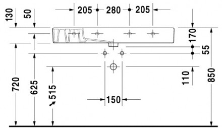 Duravit Vero 0329100000 Раковина 105 см