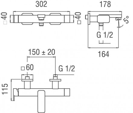 Nobili Loop LP90110-1CR смеситель для ванны