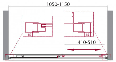 BelBagno UNIQUE-BF-1-100/115-M-Cr душевая дверь
