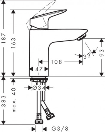 Hansgrohe Logis 71107000 смеситель для раковины 100 мм