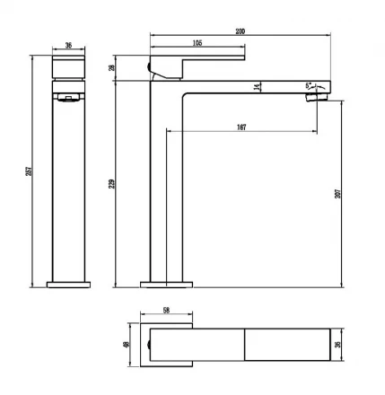 Boheme Qubic 472-MG Смеситель для раковины высокий