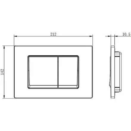 Aquatek TDI-0000006 (010C) Панель смыва Small Хром матовая для INS-0000018 с верхней кнопкой смыва