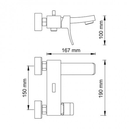 Wasserkraft Aller 1061WHITE Смеситель для ванны с коротким изливом