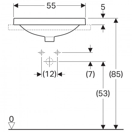Geberit Variform 500.740.01.2 Раковина 55x45