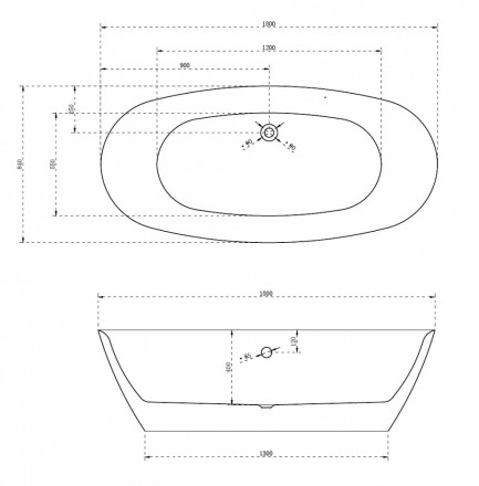 Abber AB9205 Акриловая ванна 180x85