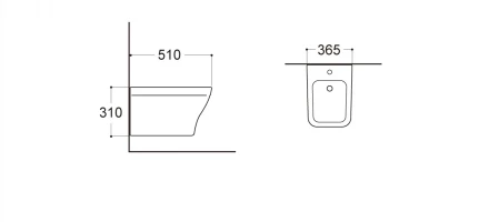 Aquatek AQ1663-00 Биде подвесное 510x365x310