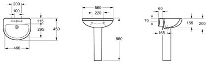 Ceramica Nova Life CN1404 раковина с колонной 56 см
