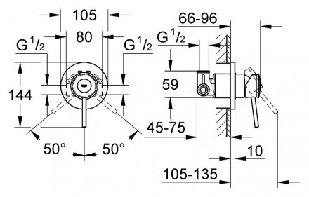 Grohe BauClassic 124902 комплект гигиенического душа