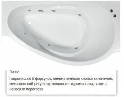 Эстет Грация 170x94 правая ванна с гидромассажем
