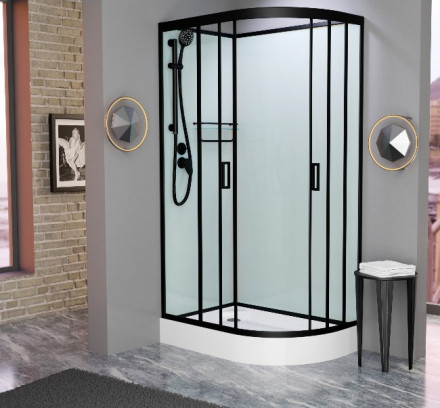 Frank F418R Black Душевая кабина 120x80 (без крыши)