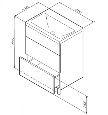 AM.PM Gem M90FSX07522DM тумба под раковину 75 2 ящика синий