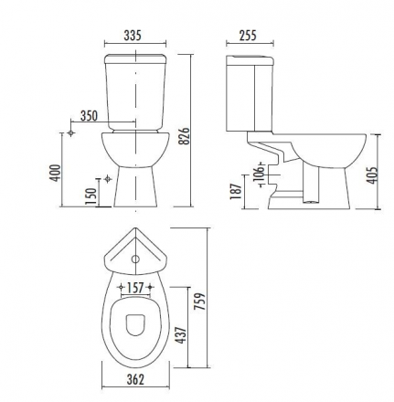Creavit Corner SD310-00CB00E-0000 унитаз напольный с биде (чаша)