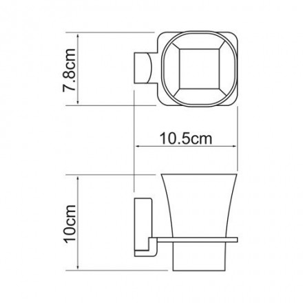 Wasserkraft Leine WHITE К-5028WHITE Стакан для зубных щеток стеклянный