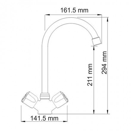 Wasserkraft Amper 2907 Смеситель для кухни с поворотным изливом