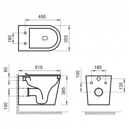 BelBagno Flay-Tor BB053CH-TOR-FC Унитаз подвесной (чаша)
