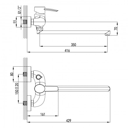 Lemark Atlantiss LM3217C смеситель для ванны