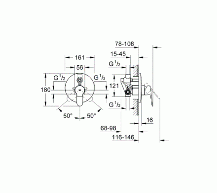 Grohe BauEdge 29079000 Смеситель для ванны