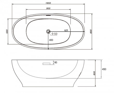 Abber AB9207 Акриловая ванна 165x80