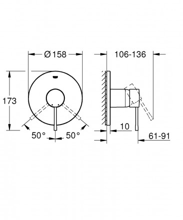 Grohe Essence New 24057001 Смеситель для душа