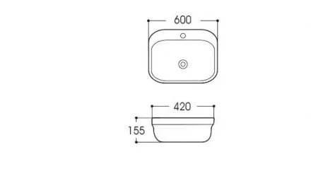 Aquatek AQ6042-00 Раковина накладная 600x420x155