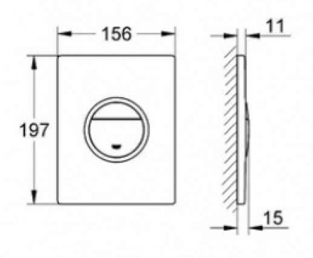 Grohe Nova Cosmopolitan Light 38809000 клавиша смыва (Хром глянцевый)