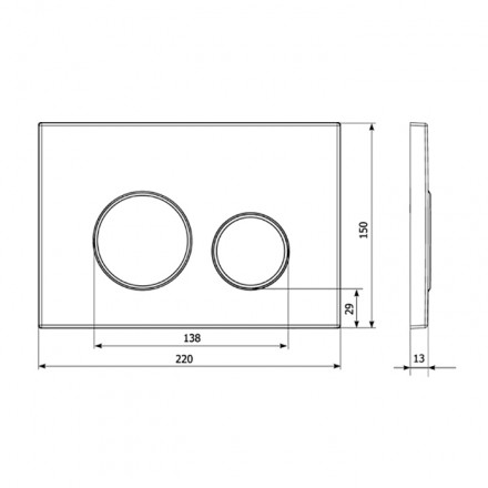 Veconi Round Design VFRD004WHG Кнопка смыва