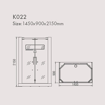 KOY K022 душевая кабина с инфракрасной сауной и паровой баней
