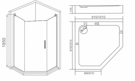 Good Door Pandora PNT-100-C-CH Душевой угол