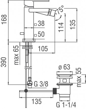 Nobili Loop LP90119-1CR смеситель для биде