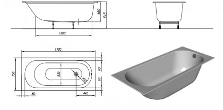 Kolpa san Betty E2 170x75 акриловая ванна