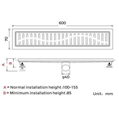 Gappo G86007-3 Душевой трап 60 см