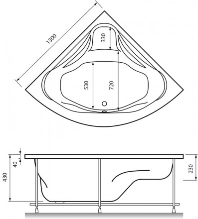 Relisan Rona 130x130 акриловая ванна