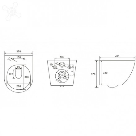 BeWash Minimal BKWHR003480 Унитаз подвесной безободковый с сиденьем микролифт