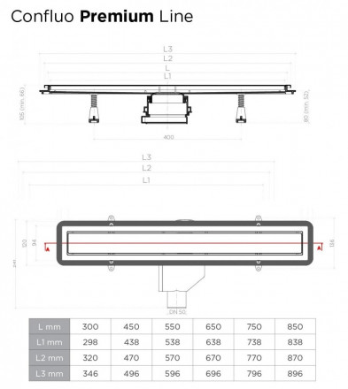 Pestan Confluo Premium Line 750 Душевой лоток с решеткой