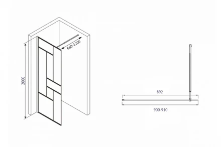 ABBER Immer Offen AG63090B душевая перегородка