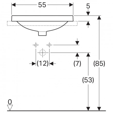 Geberit Variform 500.738.01.2 Раковина 55x40