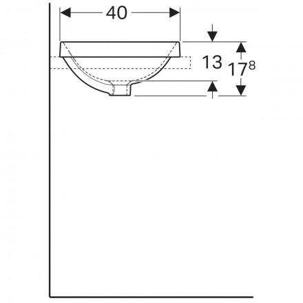 Geberit Variform 500.738.01.2 Раковина 55x40