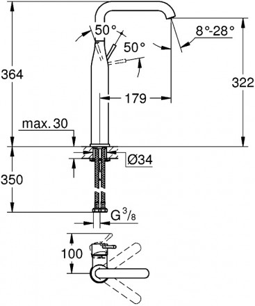 Grohe Essence New 32901001 смеситель для раковины