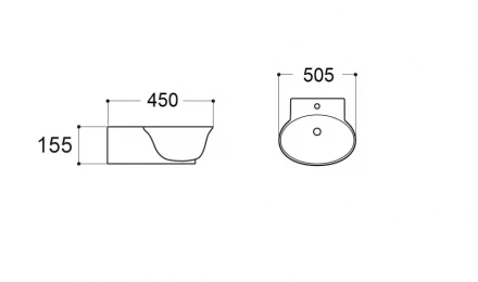 Aquatek AQ5040-00 Раковина подвесная 505x450x155