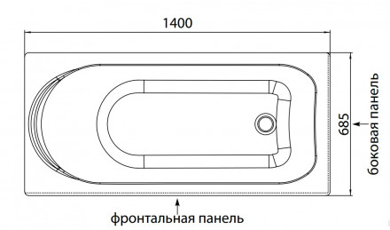 Aquanet Nord 140x70 акриловая ванна без гидромассажа