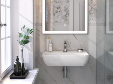 Kerama Marazzi Plaza 55 раковина, белая глянцевая