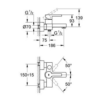 Grohe Lineare New 33849001 смеситель для ванны