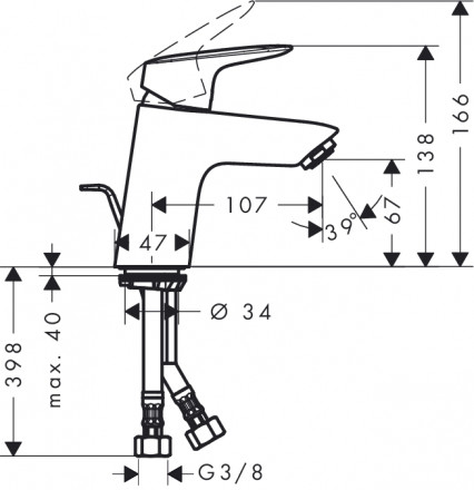 Hansgrohe Logis 71070000 смеситель для раковины 70 мм