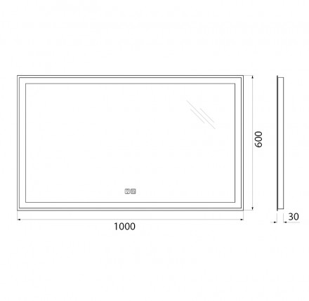BelBagno SPC-GRT-1000-600-LED-TCH-WARMЗеркало
