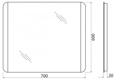 BelBagno SPC-CEZ-700-600-LED-BTN Зеркало