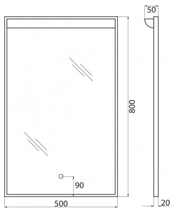 BelBagno SPC-UNO-500-800-TCH Зеркало